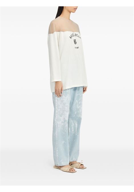 Maglia con stampa donna bianca MM6 MAISON MARGIELA | S62GD0213 M20108101